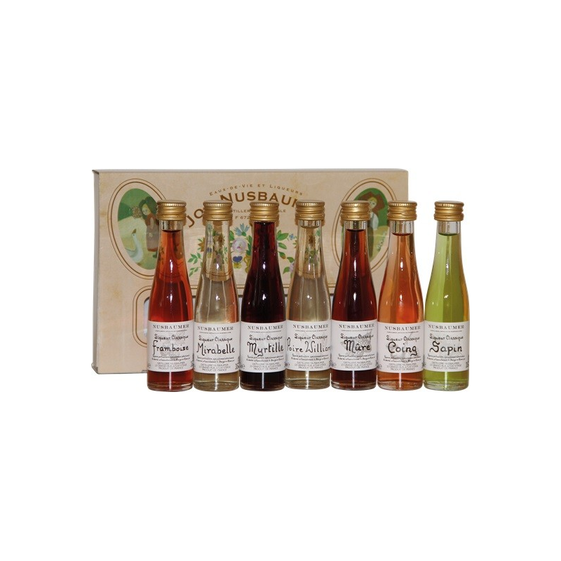 Coffret liqueurs alsaciennes Nusbaumer - 7x3cl de tradition artisanale