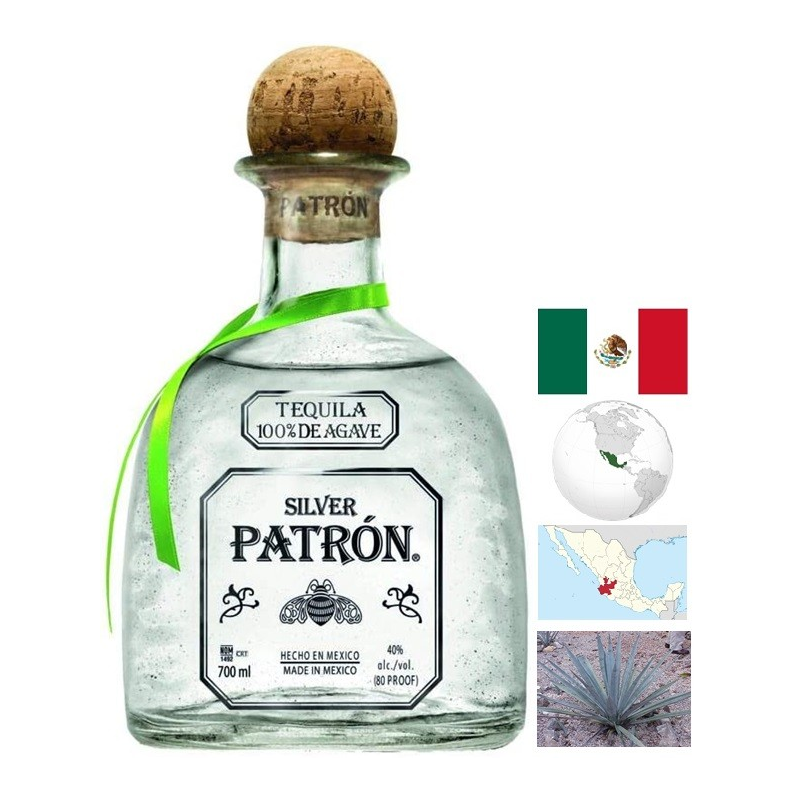 PATRON Silver Tequila 70 CL - 40° - Goût Pur du Mexique