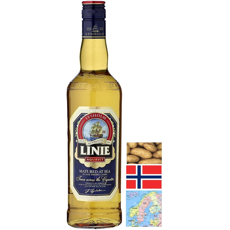 Achetez l'AKVAVIT LINIE - Eau de vie norvégienne 42° - 70CL