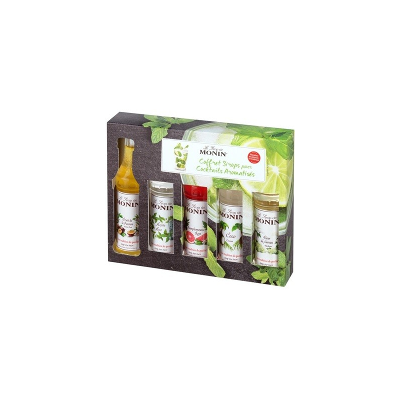 Coffret cocktails Monin sirops 5x5cl - Savourez des créations uniques