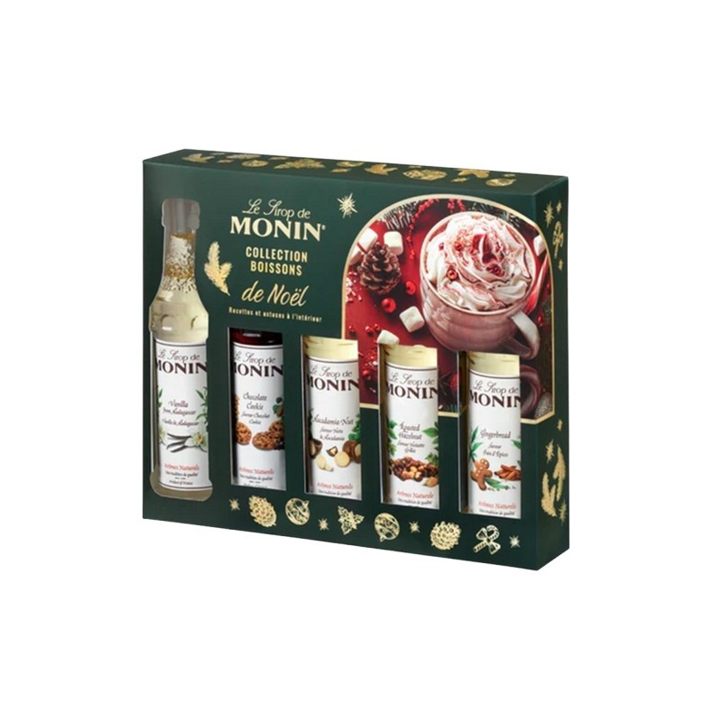 Coffret Noël Monin 5 x 5 cl - Sirops Gourmands pour Fêtes