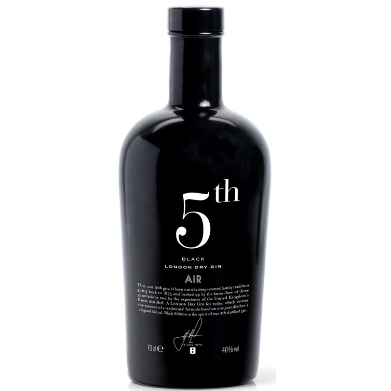 5th Earth Black Air London Dry Gin 70cl - Un gin premium d'Espagne