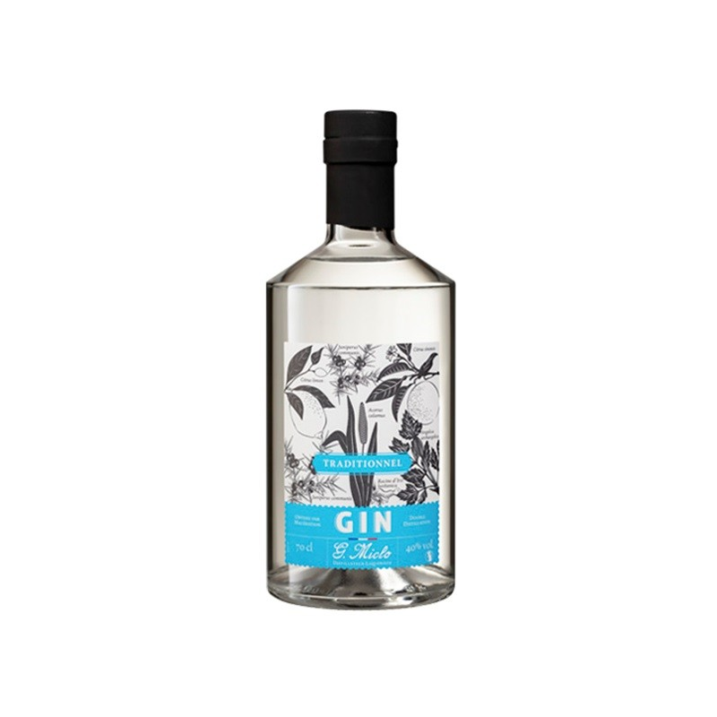 Gin traditionnel Miclo Alsace 70 cl 40° - Un spiritueux raffiné