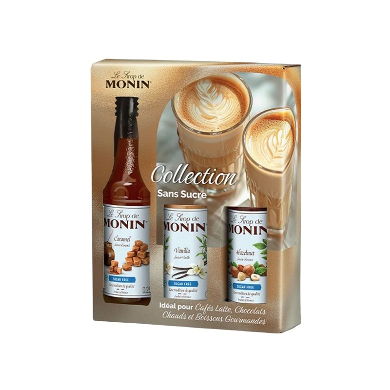 Coffret sans sucre Monin Sirop 3x25 cl - Saveurs Étonnantes