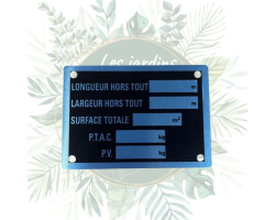 Plaque à frapper 100 x 70 mm en aluminium pour jardin