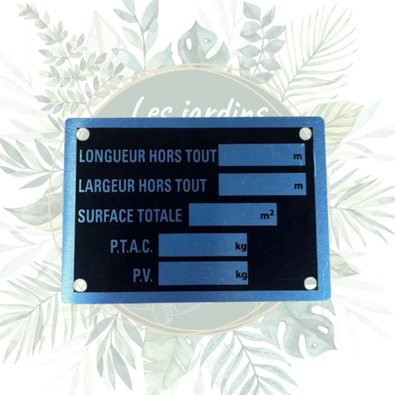 Plaque à frapper 100 x 70 mm en aluminium pour jardin