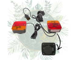 Jeu de feux remorque magnétique 12V halogène avec câble de 7,5 m