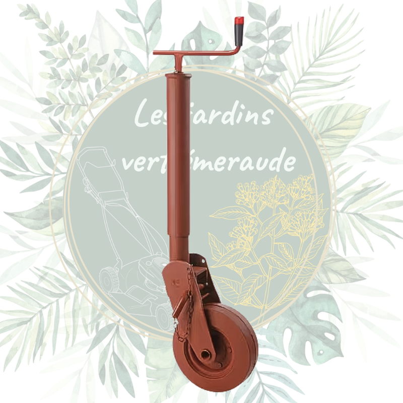 Roue jockey Ø60 avec poignée horizontale – 250 kg | Jardin