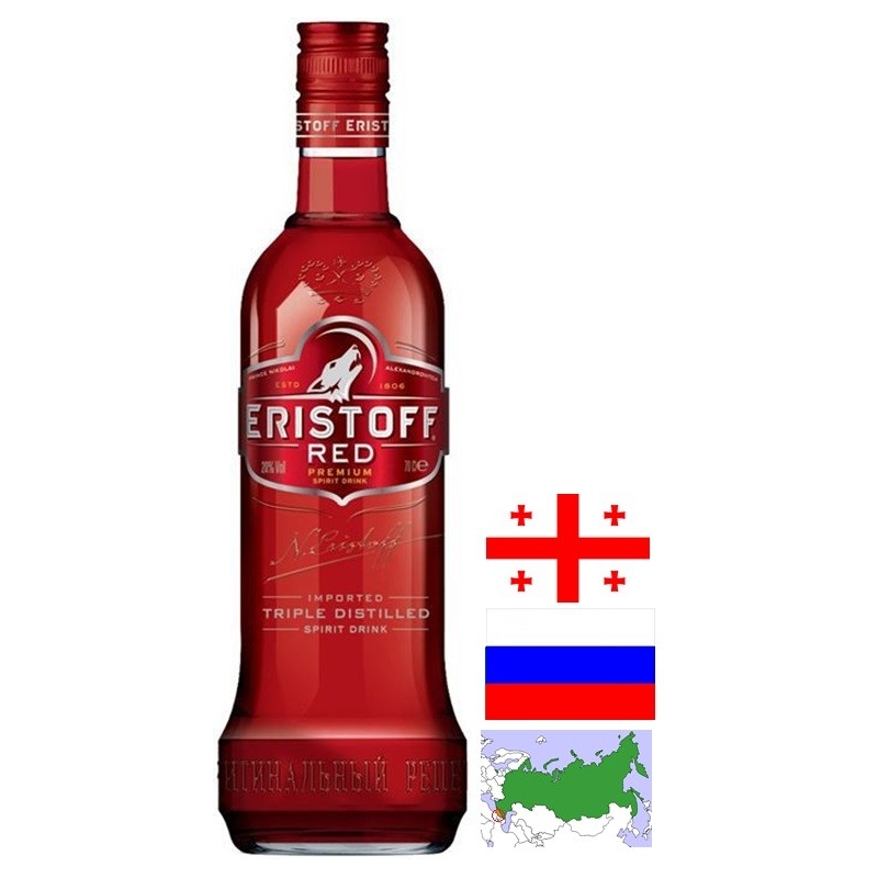 Eristoff Red Vodka - Vodka Aromatisée de Géorgie 70cl 20°