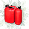 Jerrycan double rouge avec graduations - Résistance et praticité