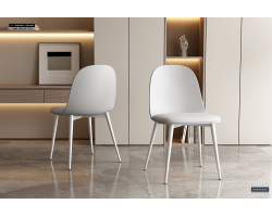 Chaise 'Jasmin' - Assise haute en polyuréthane et pieds en métal