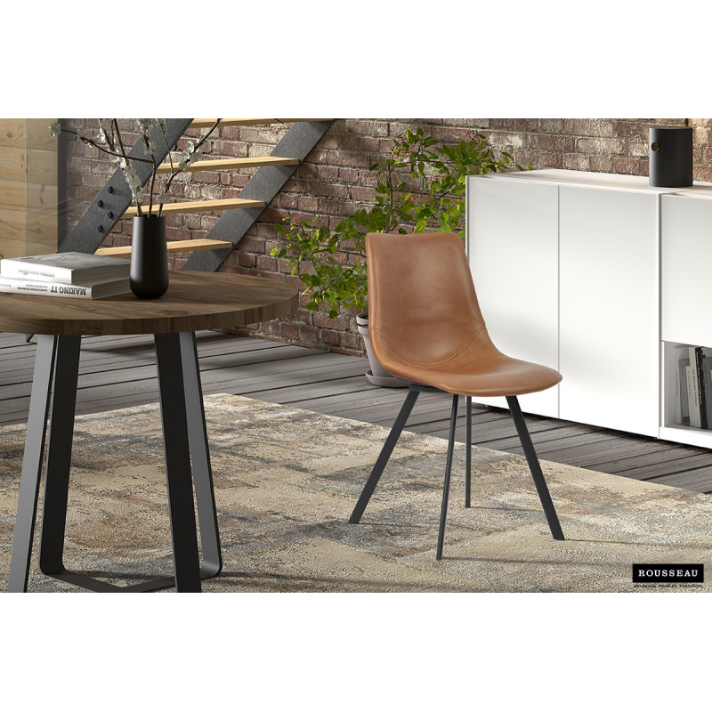 Chaise 'Oslo' PU Cognac - Élégance et confort
