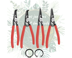 Jeu de 4 pinces à circlips en acier robuste | Outils de jardinage