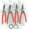 Jeu de 4 pinces à circlips en acier robuste | Outils de jardinage