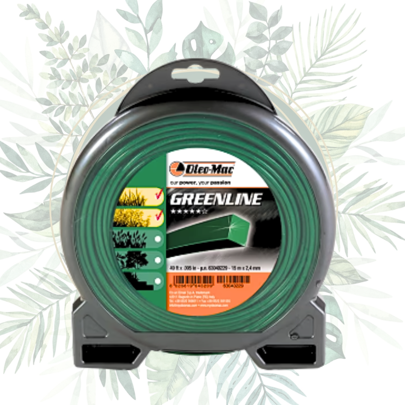 Fil carré 2.4mm GreenLine OLEO MAC - Coque 15m pour jardinage