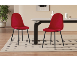 Chaise 'Boy' Velours Bordeaux - Élégante et Durable | Meubles