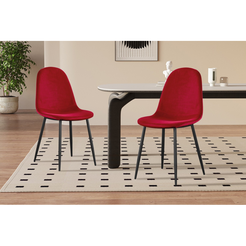 Chaise 'Boy' Velours Bordeaux - Élégante et Durable | Meubles