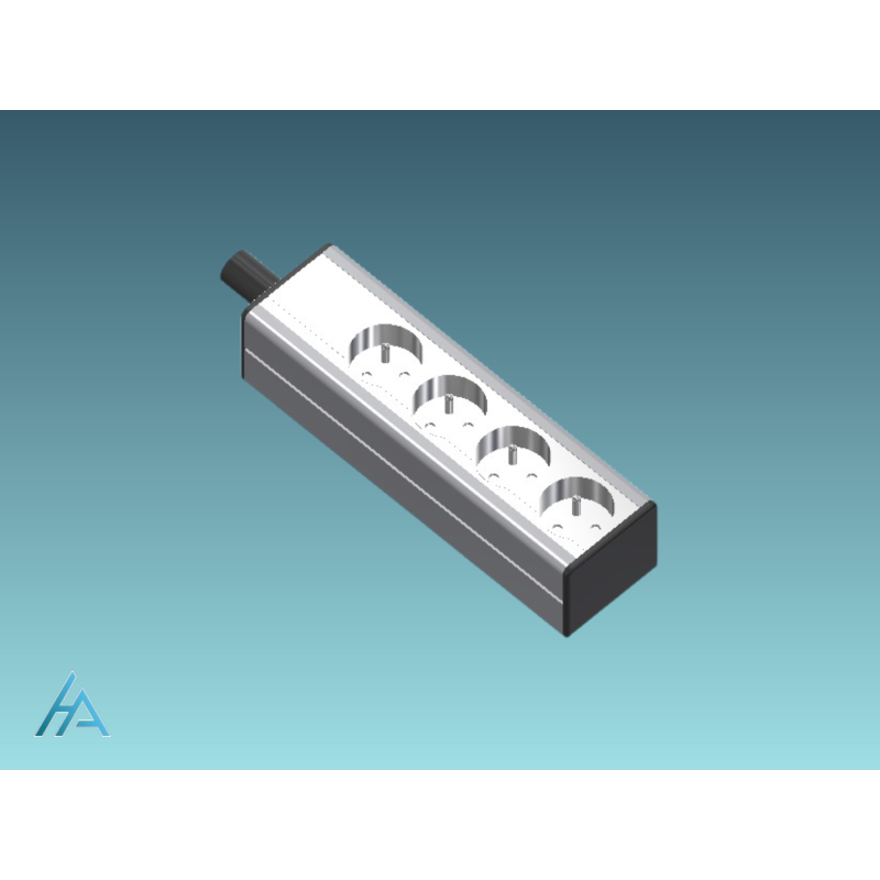 Réglette 4 prises câblée sur 5m - Sécurité et robustesse