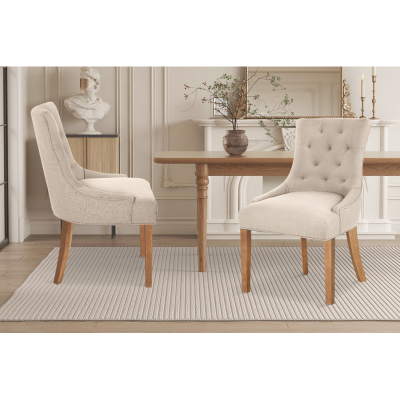 Chaise Fancy Tissu Sable - Élégance et Confort en Meubles