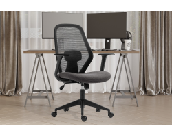 Chaise de bureau Claude Mesh Noir/Gris - Confort et Élégance