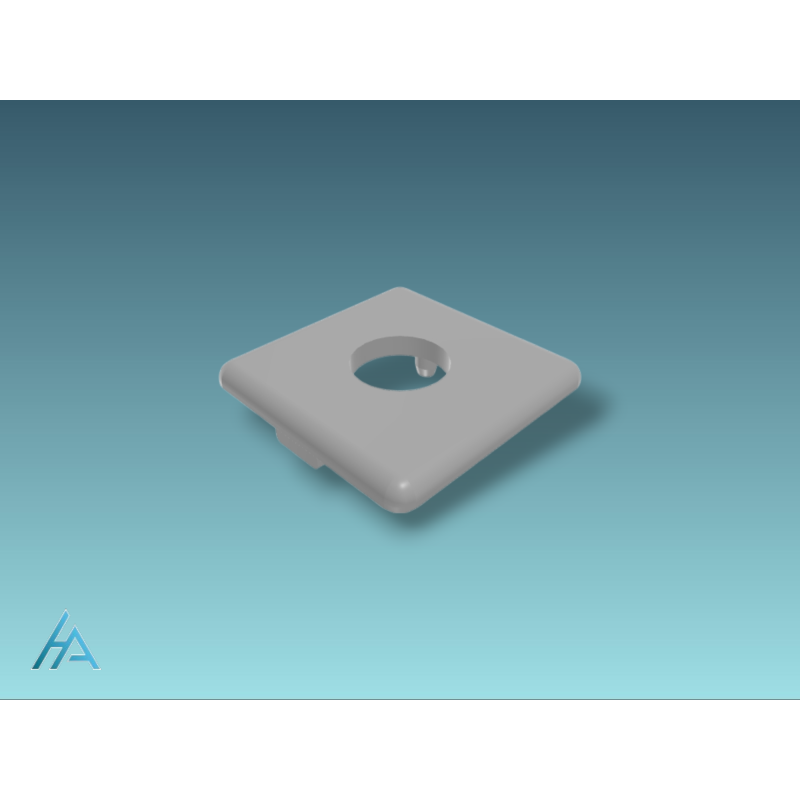 Cache à trou 17mm 45x45 type B gris - Accessoire pour profilés