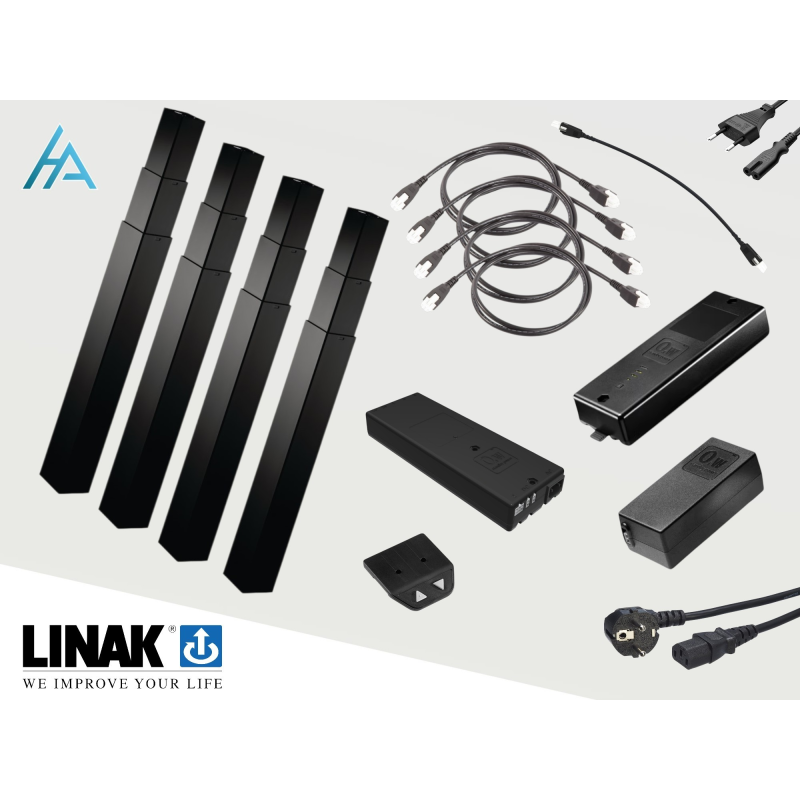 Système de réglage en hauteur Linak DL17 - 4 vérins, 660mm, 280kg