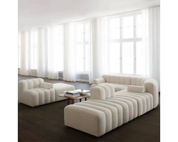 Rose Corner Sofa - Canapé d'angle haut de gamme en tissu bouclé