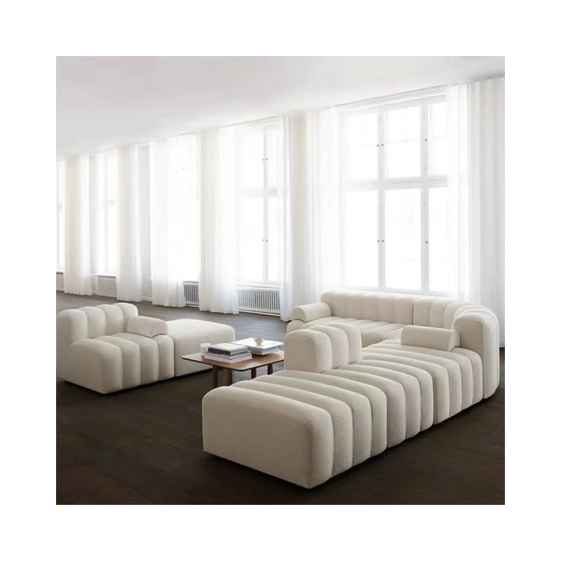 Rose Corner Sofa - Canapé d'angle haut de gamme en tissu bouclé