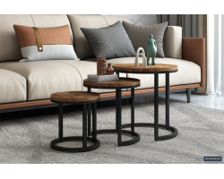 Table d'appoint 'Plano' en bois de manguier - Set de 3