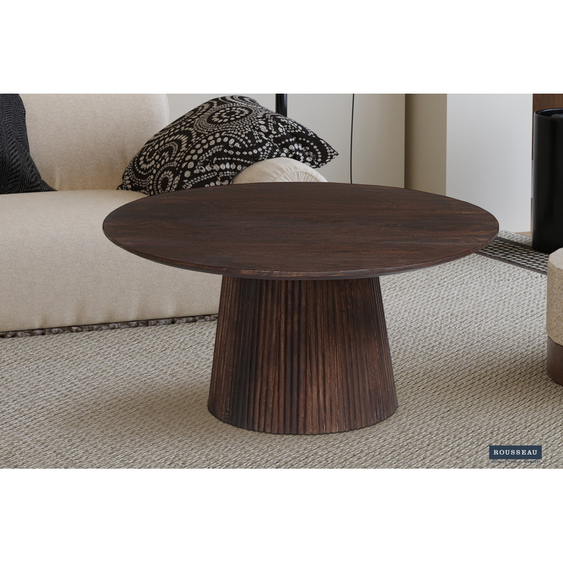 Table basse Miguel 80 cm - Bois de manguier brun foncé