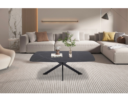 Table basse Apollo 130 cm ovale en pierre noire | Mobilier Danois