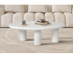 Table basse 'Tavira' 120 cm - Style moderne en ciment blanc