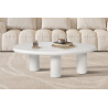 Table basse 'Tavira' 120 cm - Style moderne en ciment blanc