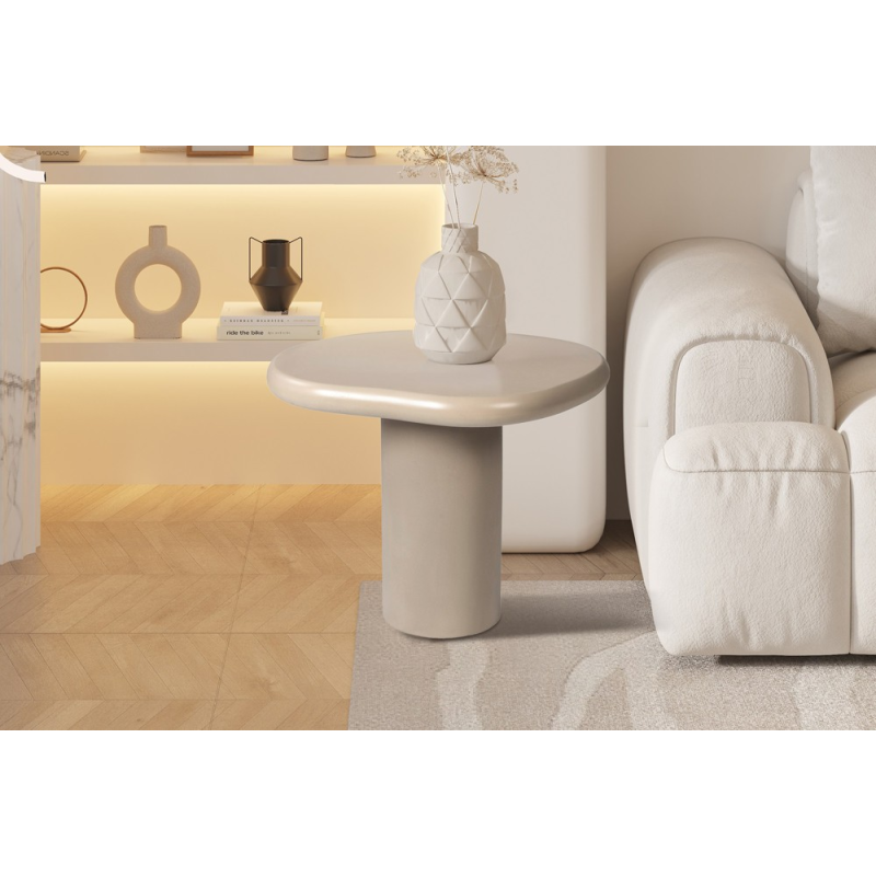 Table basse 'Tavira' 58 cm Ciment Beige - Mobilier moderne