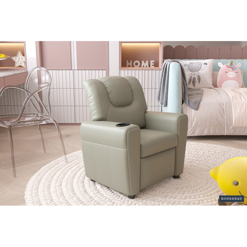 Mini-Fauteuil relax Renée - Relevable manuellement PU Gris