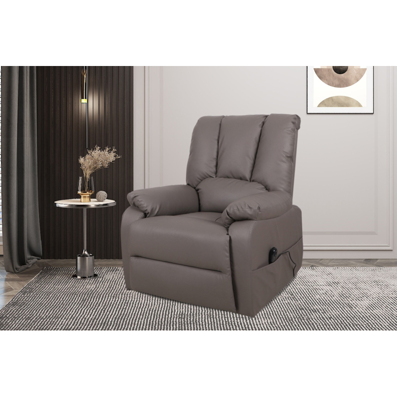 Fauteuil releveur électrique Osaka PU taupe - Confort et élégance