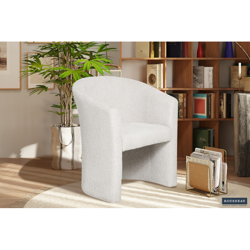 Fauteuil 'Charlie' Boucle Sable - Élégance scandinave pour votre intérieur