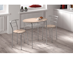 Set de table Adam - Métal gris et décor sonoma | Meubles modernes