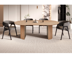 Table 'Lagos' 220 cm Ovale - Décor Chêne Vieilli | Meubles