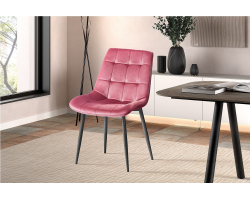 Chaise 'Juta' Velours Rose - Élégance et Confort | Meubles