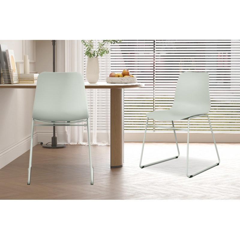 Chaise 'Marie' PP Gris-Vert - Design Moderne et Confortable