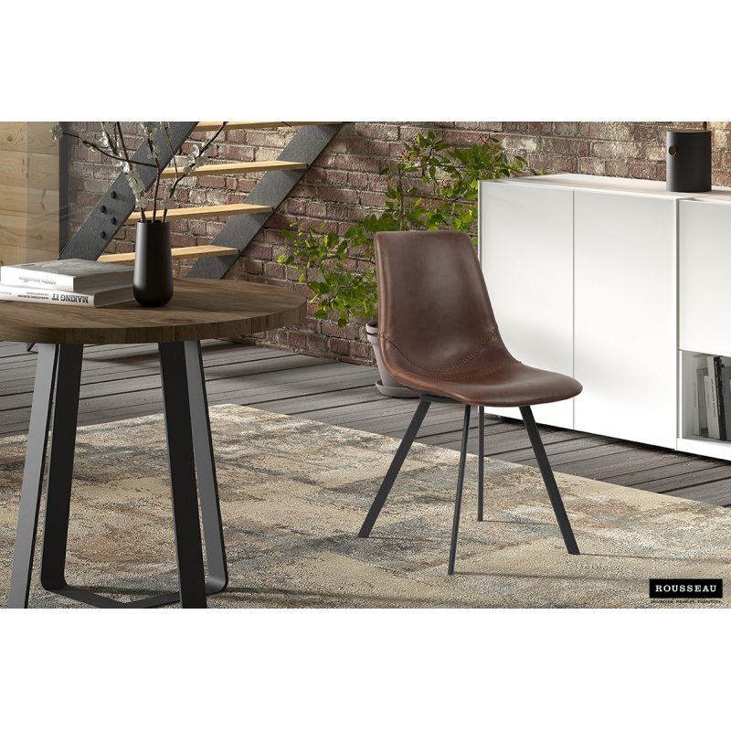 Chaise 'Oslo' PU Brun - Confort et Élégance | Meubles
