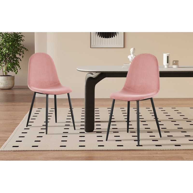 Chaise 'Boy' Velours Rose - Élégance et confort pour votre intérieur
