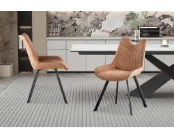 Chaise Pablo PU microfibre brun foncé - Élégance et confort