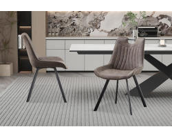 Chaise 'Pablo' en microfibre gris foncé - Élégance et confort