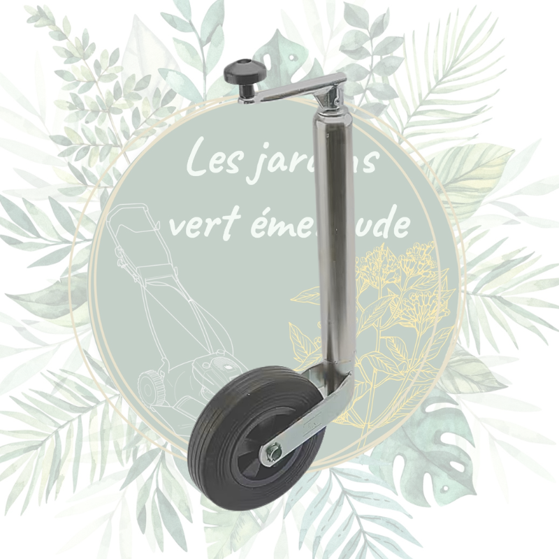 Roue jockey avec poignée horizontale Ø48x571mm - Outil de jardin pratique