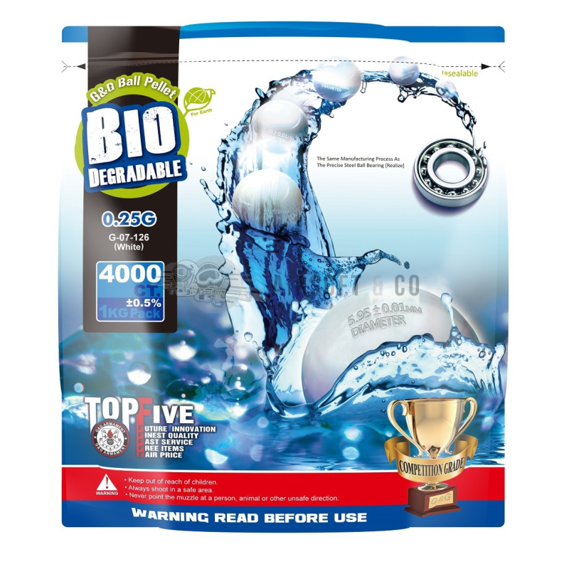 Billes 0.25 gr Bio - 4000 billes pour loisirs sportifs