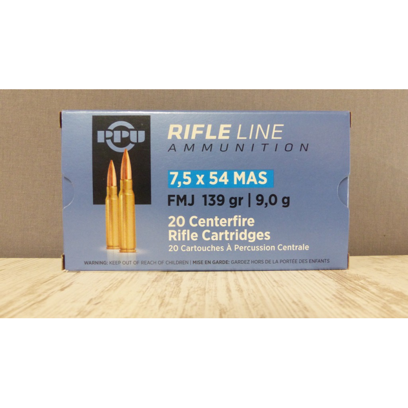 Munitions PPU 7,5x54, 139 gr FMJ - Équipement Sportif de Qualité
