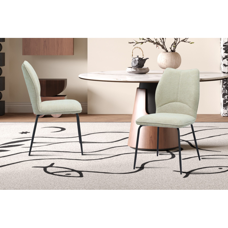 Chaise 'Lara' Tissu Ote Sea 140 Écru - Élégance et Confort