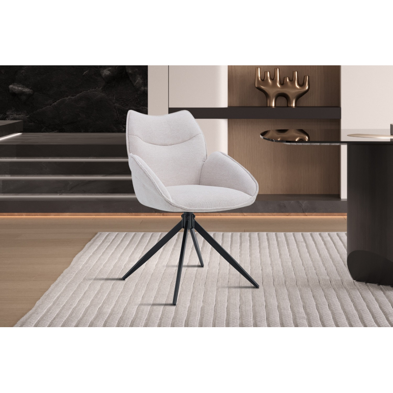Chaise 'Mahi' pivotante en tissu Ote Share 101 beige - Meubles élégants